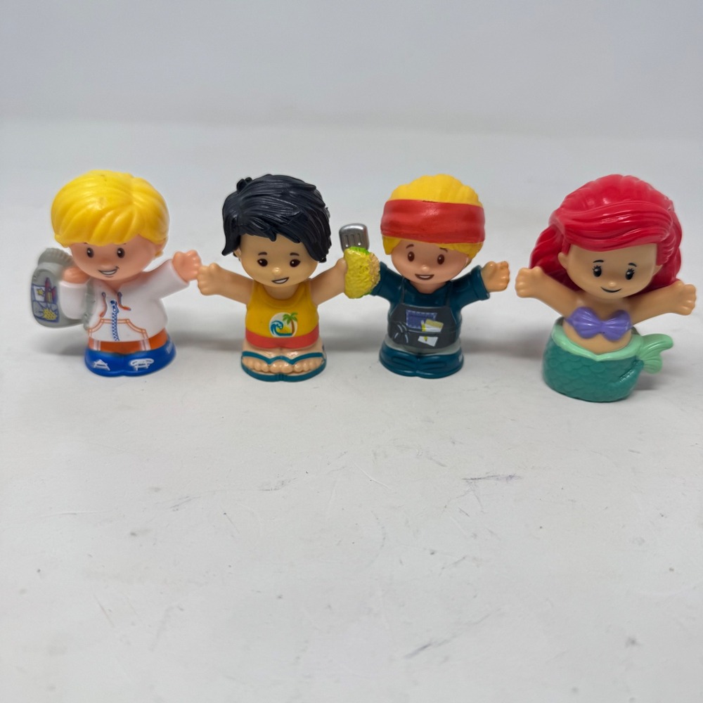 Fisher Price Little People Figure Lot Ariel Mermaid Chef Taco Boy‎ Student 4pc